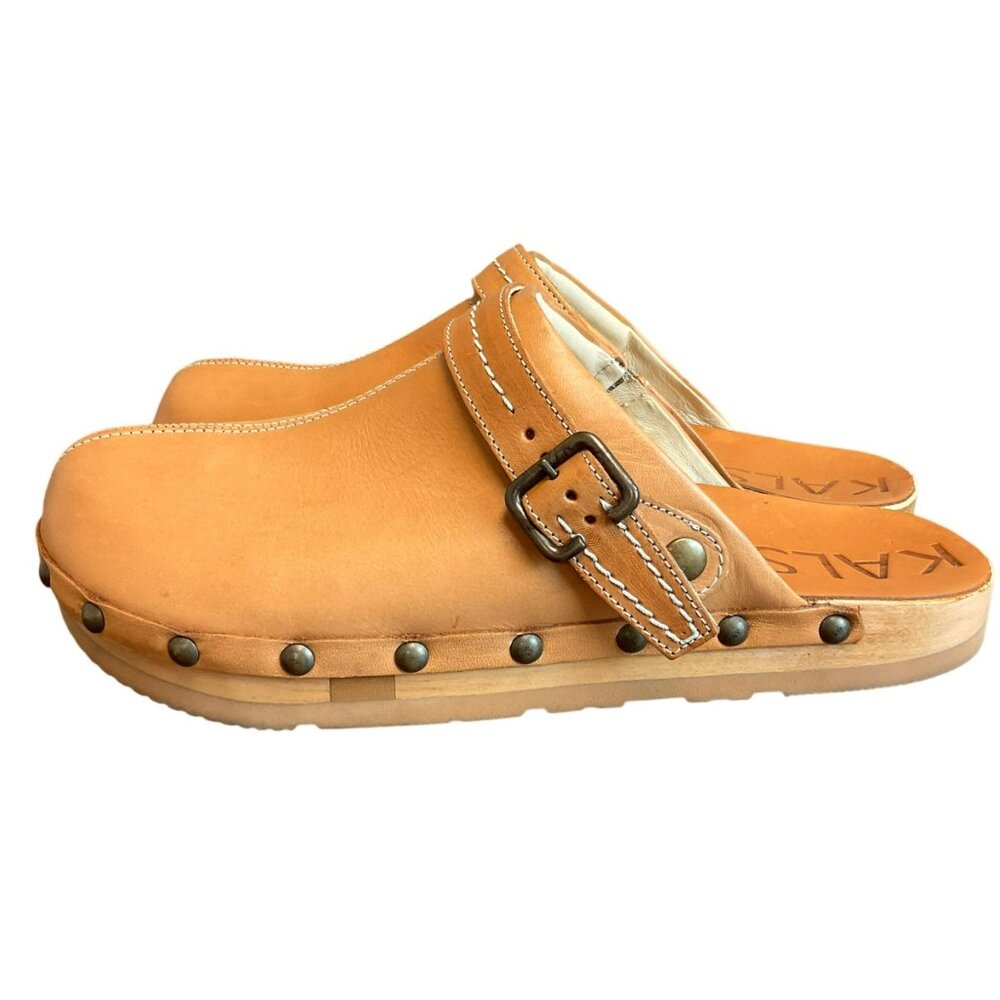 Kalso Earth Shanti Clog In Natural Size 8 Neutral Minimalist Studded Leather